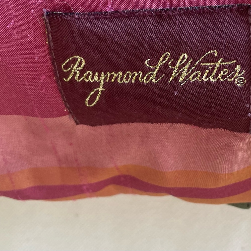 Raymond Waites Pillow Raw Silk Pink & Green Plaid Decorative Preppy - Picture 2 of 6
